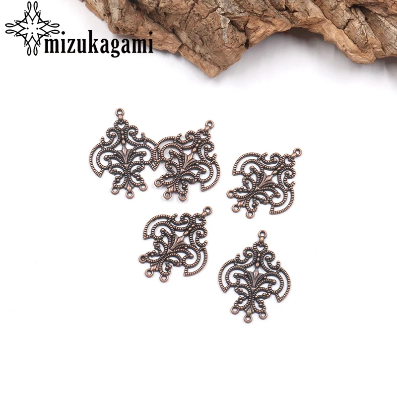 

Zinc Alloy Retro Bronze Flowers Connector Linker Charms 6pcs/lot For DIY Tassel Drop Earrings Accessories
