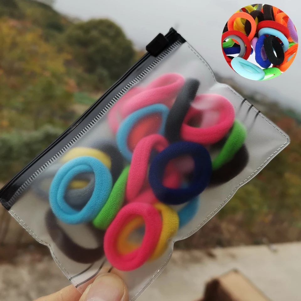 Bag Rainbow Девушки эластичный аксессуары для волос для детей черный, белый цвет резинкой хвост держатель резинка для волос связей scrunchies haarband cinta Пело - Цвет: Bag Rainbow