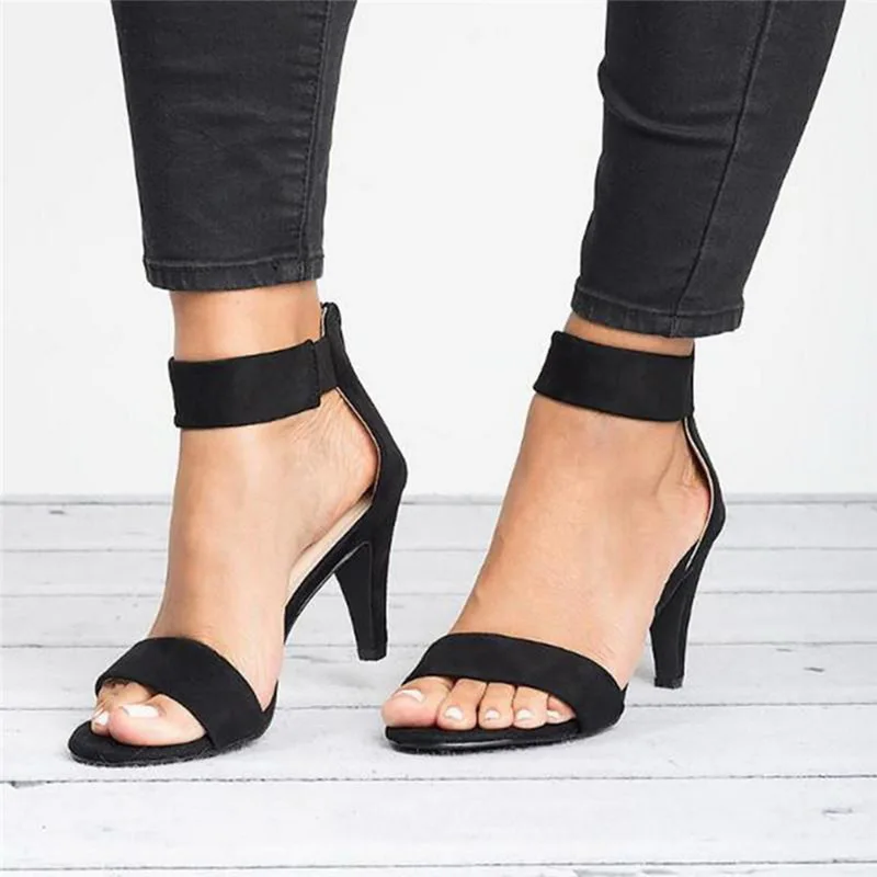 

Big Sale Shoes Woman 2019 Sandalias Mujer Strap Open Toe Summer Shoes With 5CM High Heels Sandals apatos de mujer