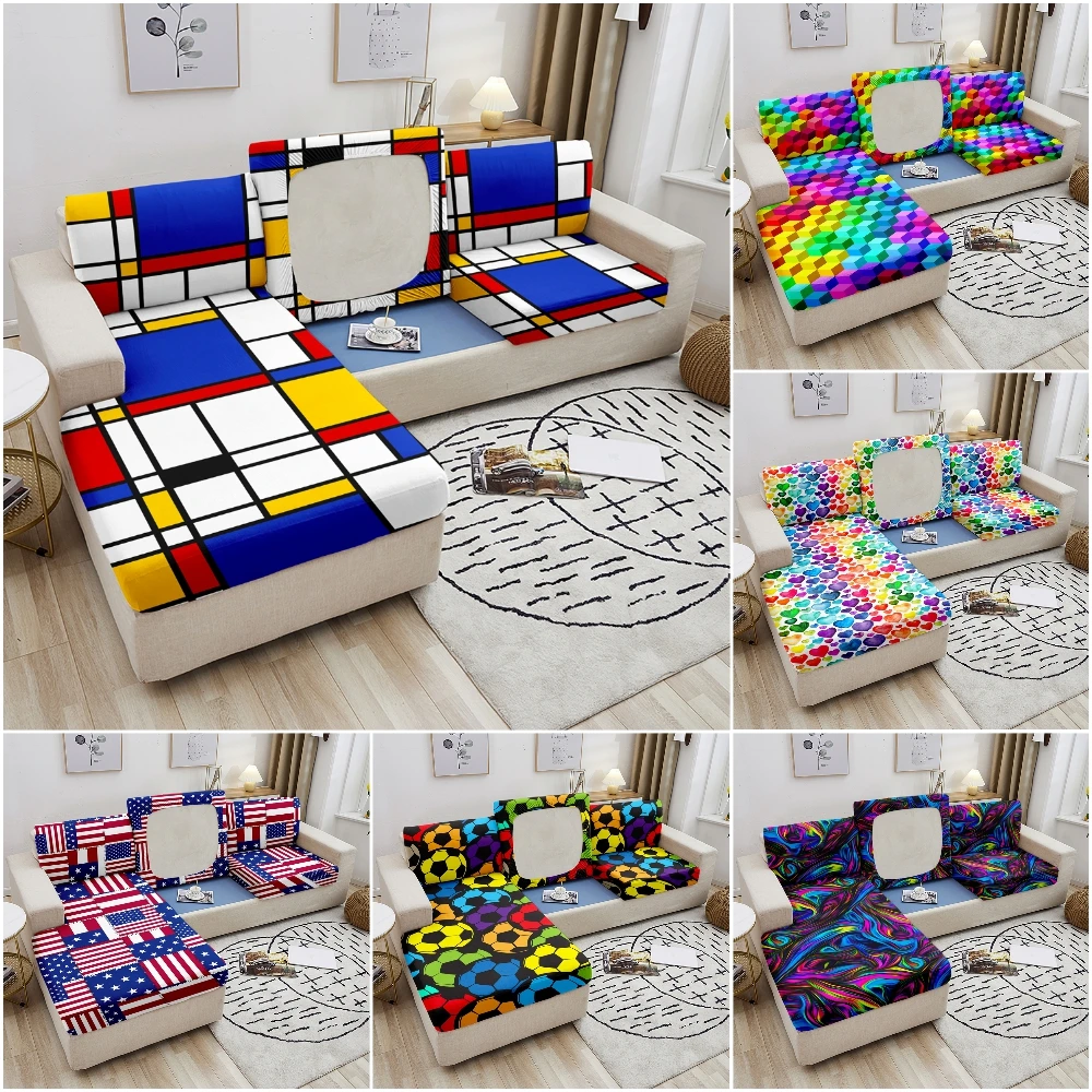 

Floral Print Funiture Protector Geometric Sofa Cover Corner Sofa Seat Slipcover Elastic Stretch Couch Cover Protect for Pets