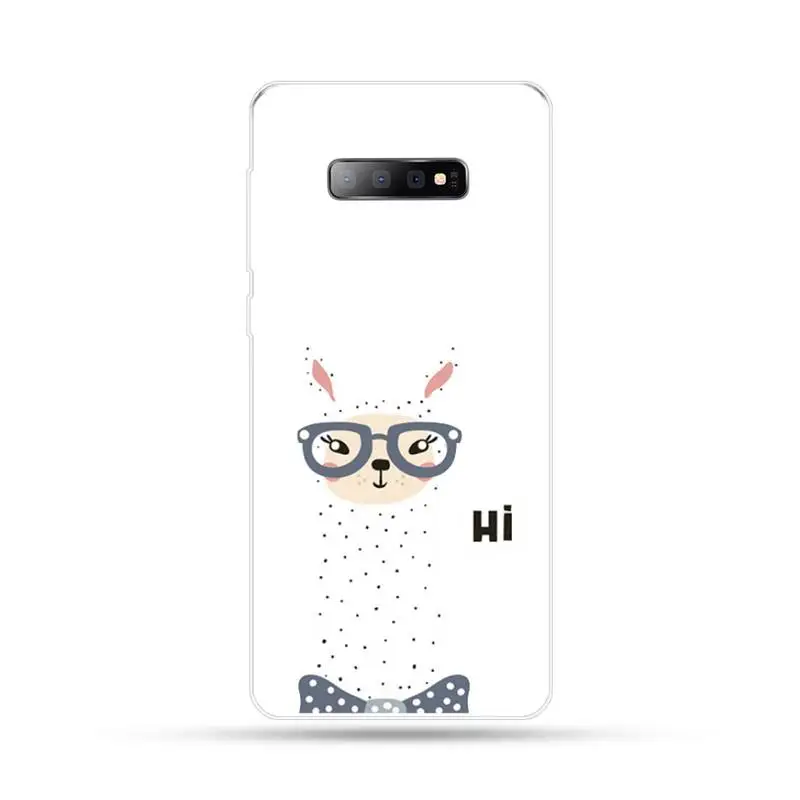 

Cute Llama Alpaca Kawaii animal Phone Case For Samsung Galaxy S5 S6 S7 S8 S9 S10 S10e S20 edge plus lite cover funda coque