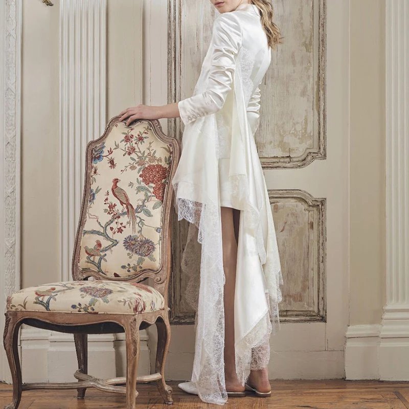 TWOTWINSTYLE кружевное лоскутное женское платье воротник с отворотами фонарь рукав