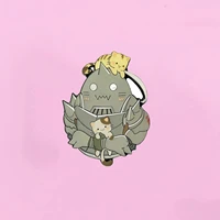 kawaii anime fullmetal alchemist alphonse elric and cat cute cartoon metal alloy enamel clothes bag hat lapel badge brooch pin