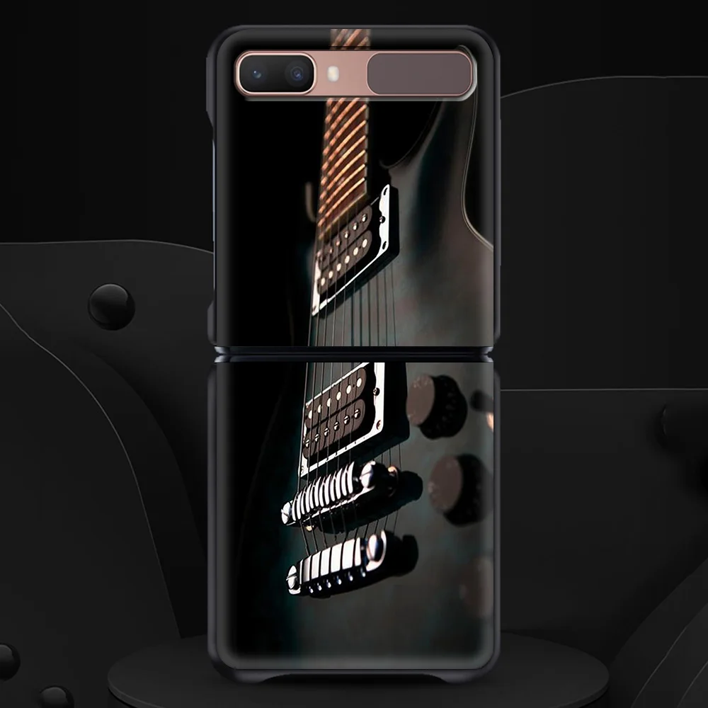 

Bass Guitarra for Samsung Galaxy Z Flip Mobile Phone Shell Zflip Folding Protective Case Luxury Black Coque Shell