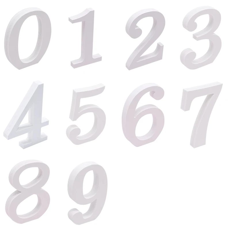 Толстая деревянная белая наклейка на стену с алфавитом 3D деревянный номер DIY