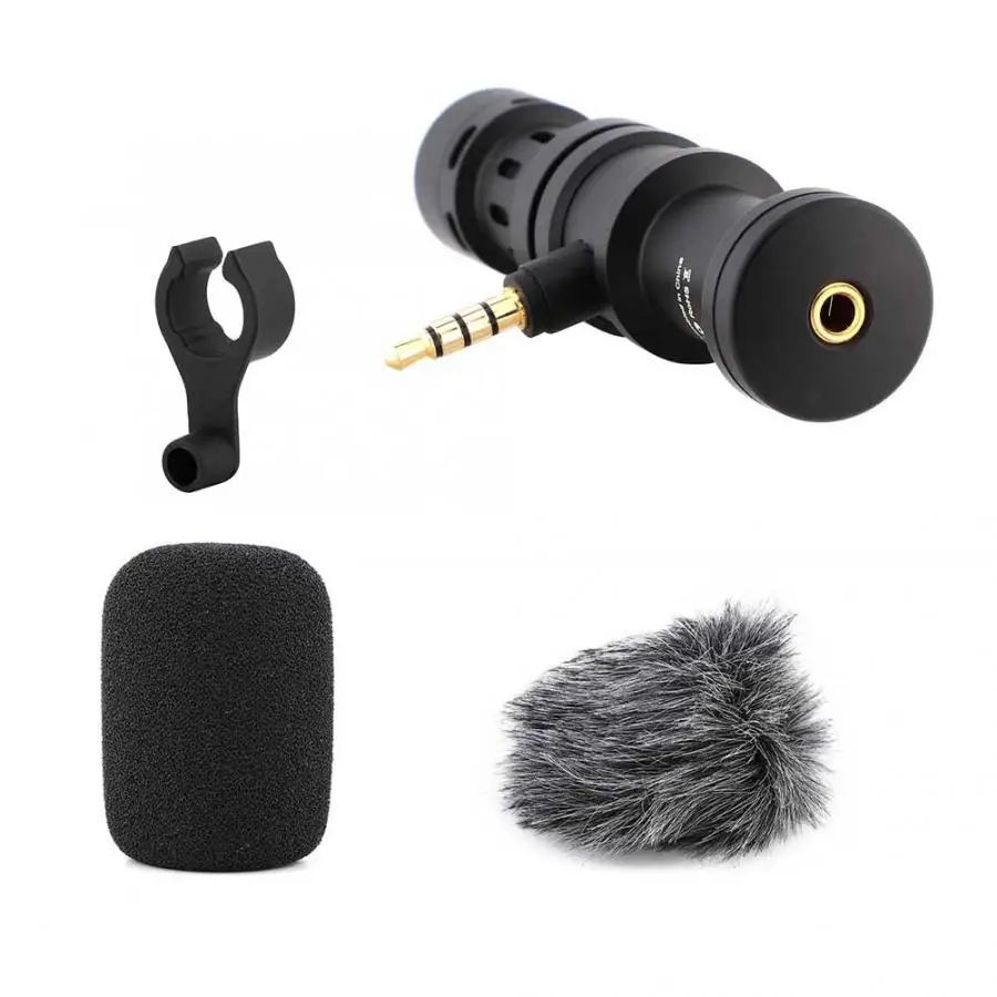 Микрофон для смартфона COMICA из алюминиевого сплава с защитой от ветра|Микрофоны| |