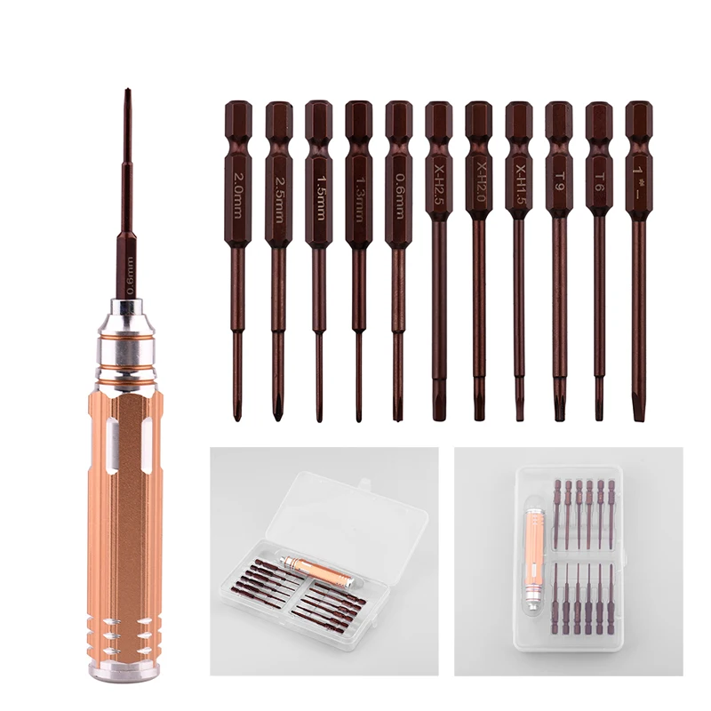 

12 in 1 HSS Screwdriver Set Repairing Tools Kit for DJI Phantom 3/4 Professional RC Drone Car Boat Hobby T6 T9 Hex with Box