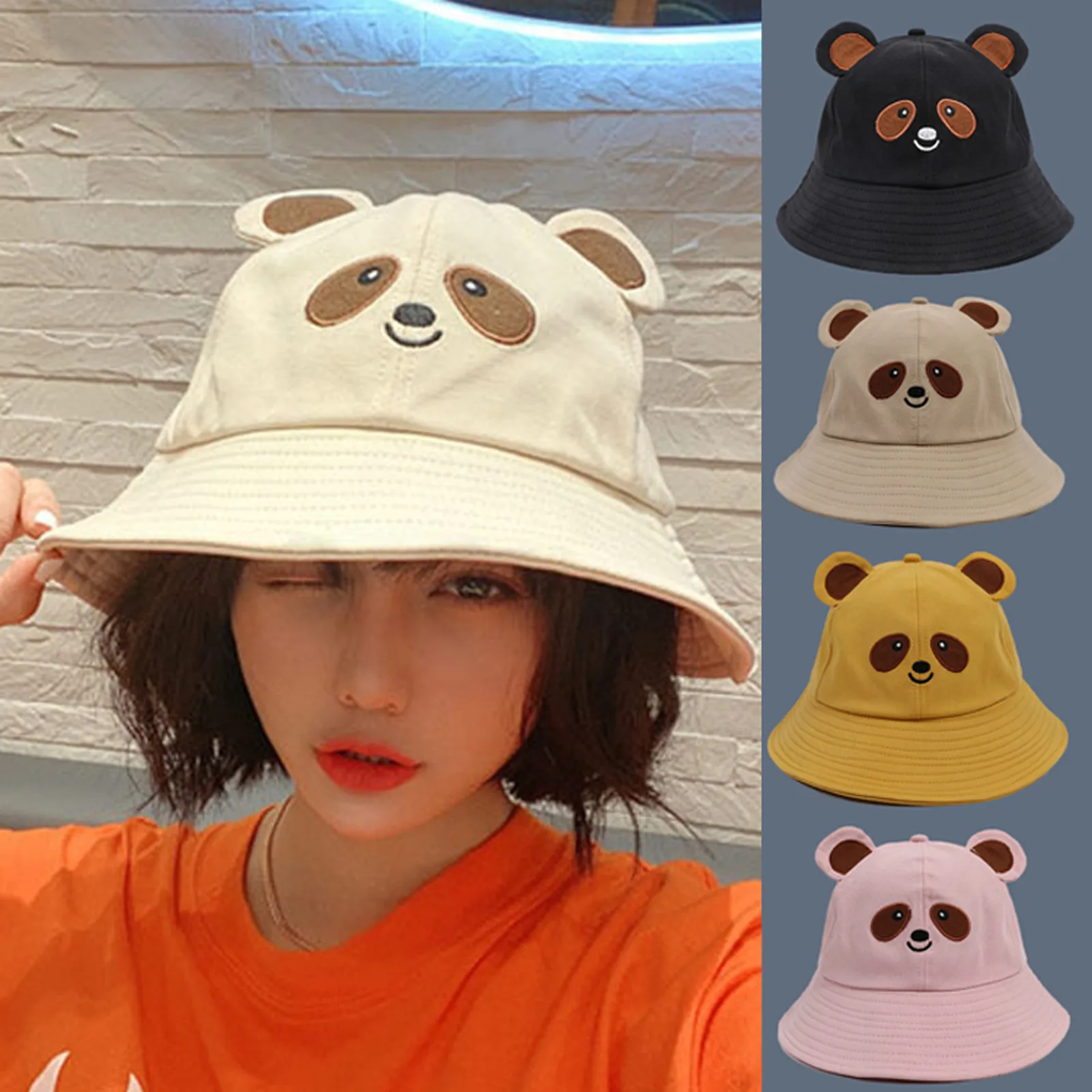 

Hats for women in cute cartoon fashion with full pair of hiking beach fishing visor hats bucket hats