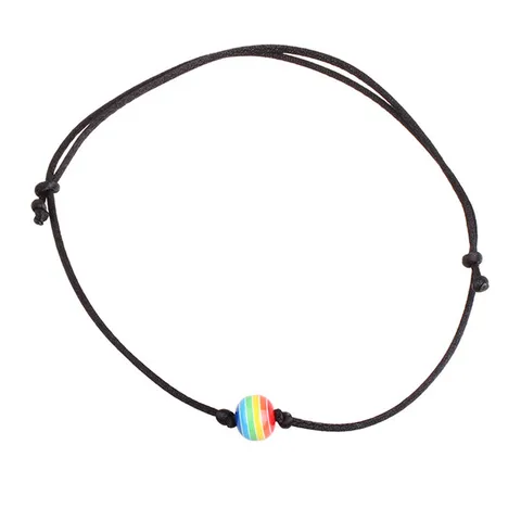 ABL214(1), тонкие радужные бусины из смолы, лесбийские ЛГБТ гордость, гей-гордость, плетеная веревка, плетеные браслеты дружбы, Парные браслеты