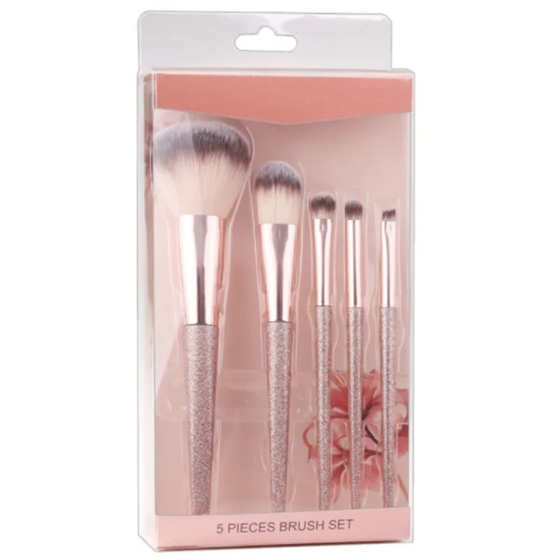 

Makeup Brushes Tool Set Cosmetic Powder Eye Shadow Foundation Blush Blending Beauty Make Up BrushSet of 5