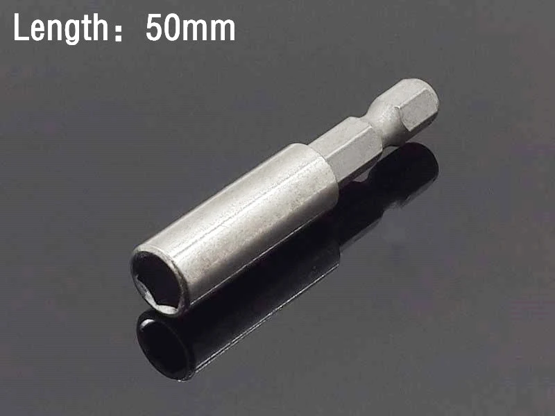 Silver 50mm 1 шт. 12 Размер удлинитель 1/4 шестигранный винтовой патрон-адаптер Магнитная отвертка ударный шуруповерт сверло инструмент быстросъемные инструменты - Цвет: Silver 50mm