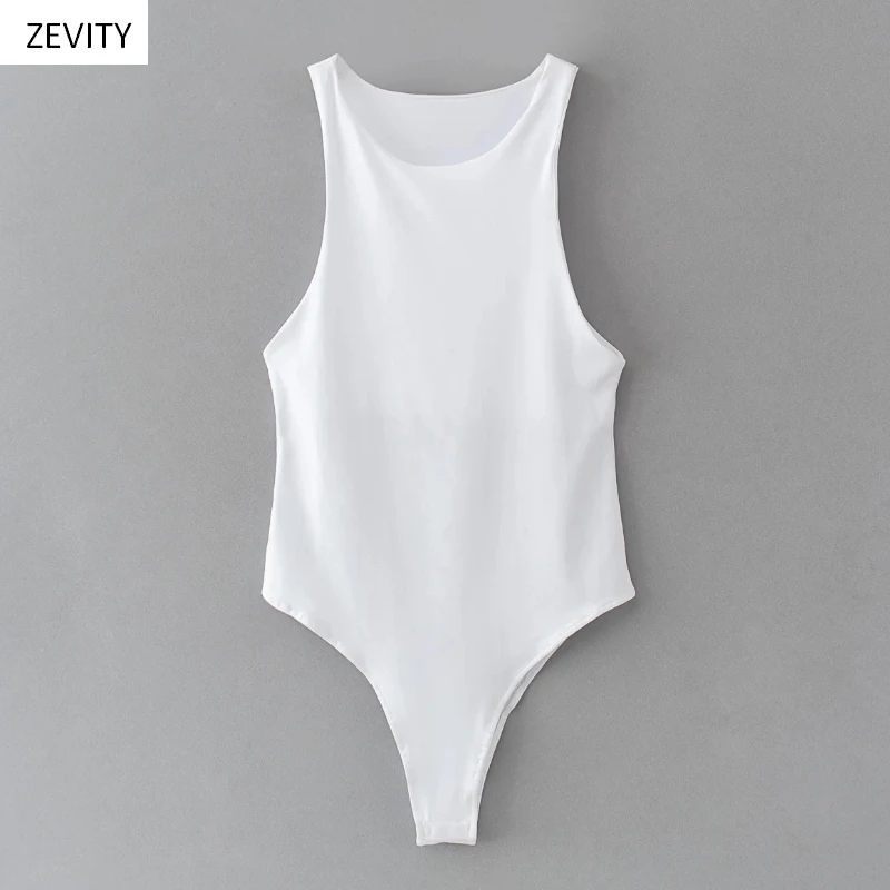 Новинка 2020 женские пикантные однотонные облегающие Боди без рукавов Женская