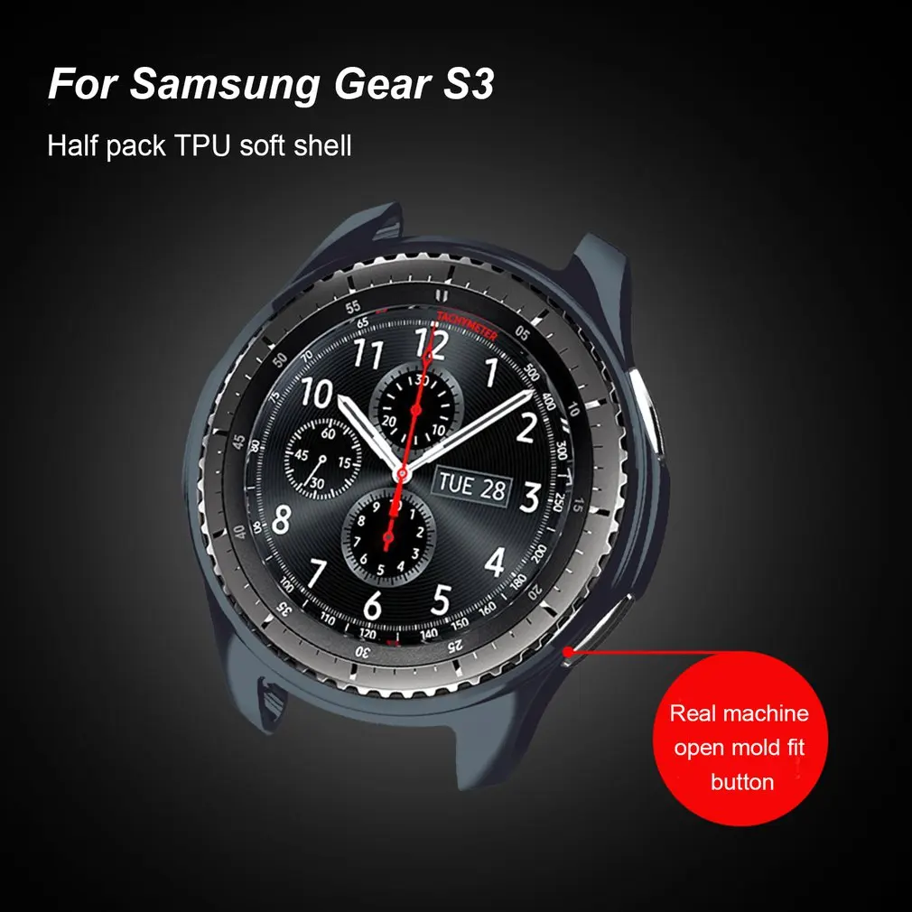 Ultra-Slim Soft Silicone Suitable for Samsung Galaxy Watch 46mm PC Case S3 Frontier Screen Protector Cover Cases | Наручные часы