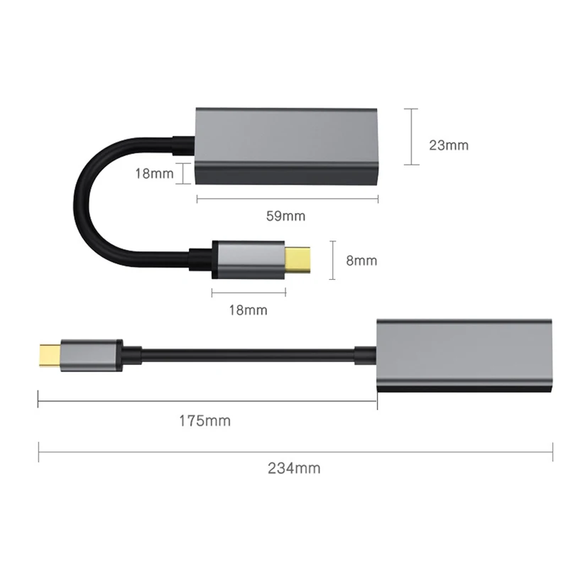 Адаптер Ethernet Type-C к RJ45 сетевая карта быстрая передача данных 10/100 Мбит/с