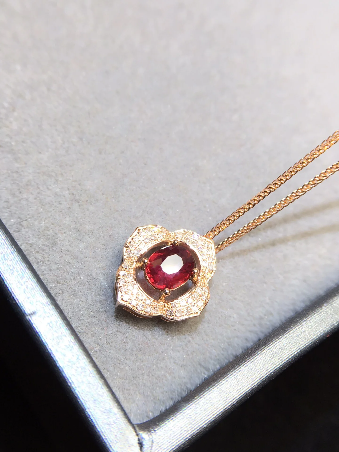 Ожерелье с Рубином 100% карат ювелирные изделия из настоящего 18 каратного золота