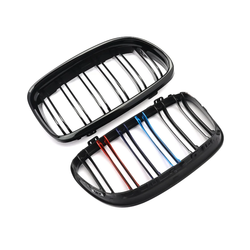 

MagicKit Double Slat 1 Pair Grill For BMW E90 E91 3 Series 2009 2010 2011 Gloss Black M Color 2 Line Front Kidney Grille Grill