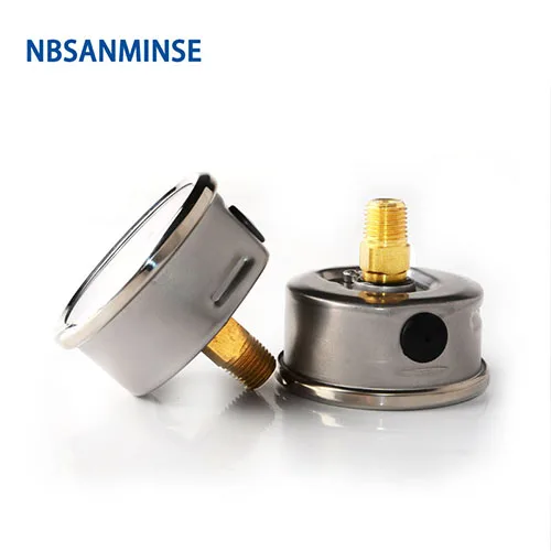 NBSANMINSE инструменты датчик из нержавеющей стали SM1SP63B 63 мм 2,5 дюймов 1/4 NPT задний манометр жидкостный гидравлический датчик давления масла