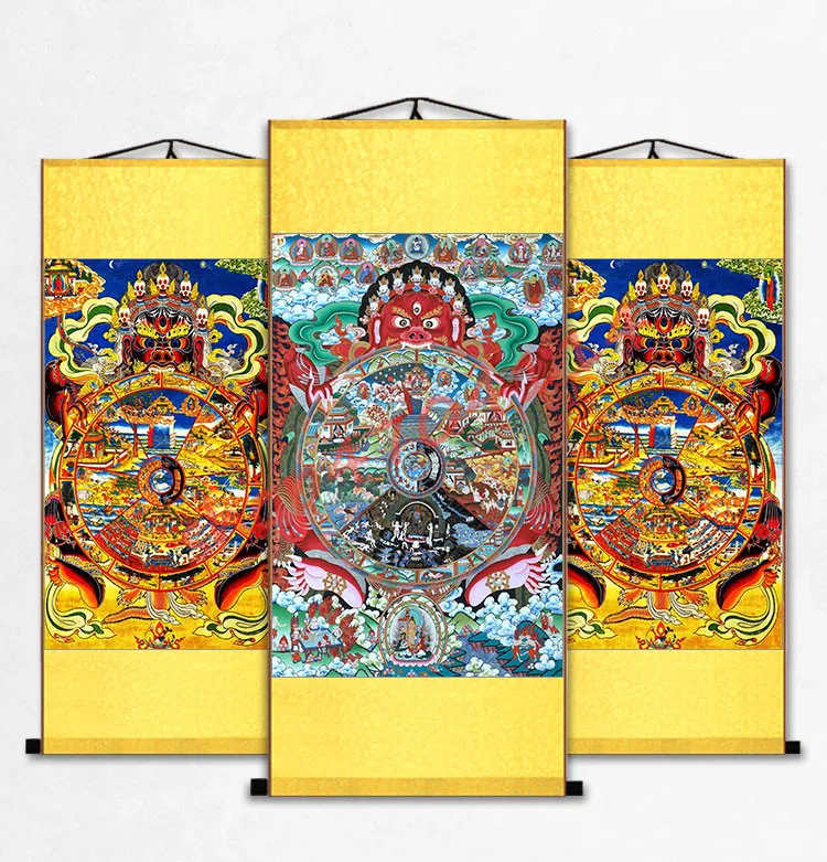 

Six reincarnations twelve causes, life and death reincarnation, silk scroll hanging