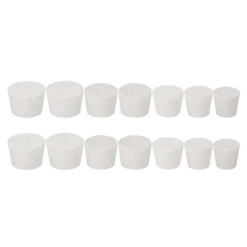 

14Pcs Rubber Stoppers White Rubber Stoppers Rubber Plugs Test Tube Plugs