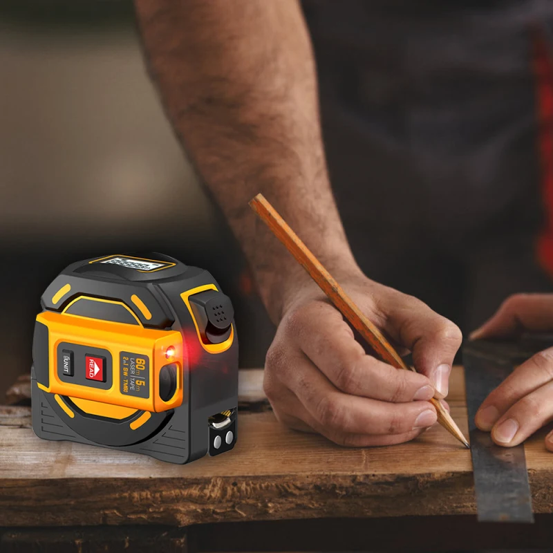 Лазерный измеритель расстояния 2 в 1 лазерная рулетка 60 м цифровой выдвижной