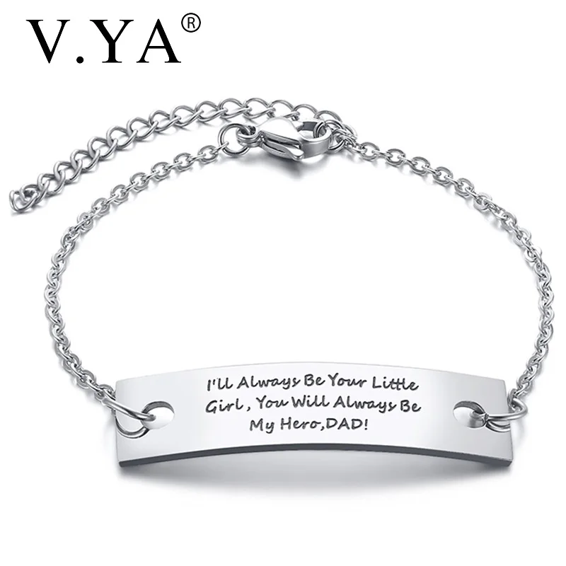 V.YA модный простой мужской браслет из нержавеющей стали регулируемый для мужчин