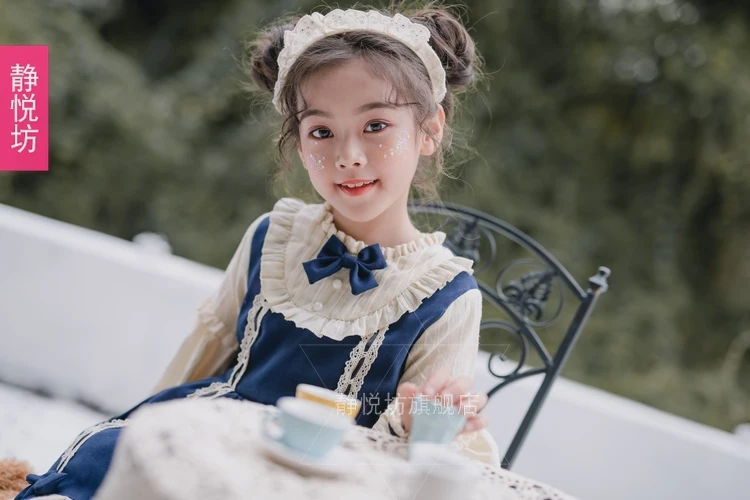 

Original Spanish Long Sleeve Princess Dress Child Lolita Daily Dress Girl Lolita Puff Dress