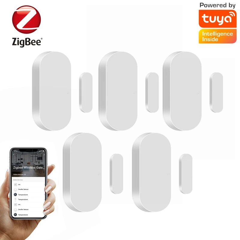 

Tuya Smart ZigBee Wireless Door Magnetic Sensor Smart Linkage Alarm Smart Sensor detector for Doors and Windows