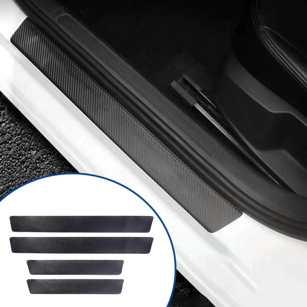 

Lightweight 4Pcs Unique Front/Rear Door Entry Guards Sill Protector Carbon Fiber Door Threshold Guard Anti-collision