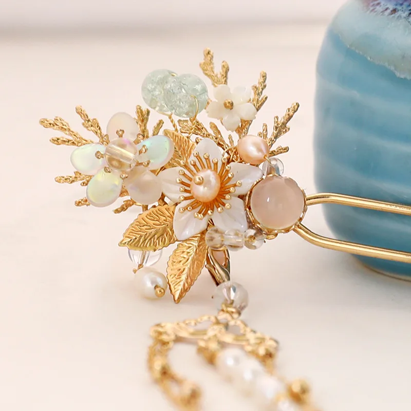 Китайская женская заколка для волос с кисточками сказочный стиль костюм корона