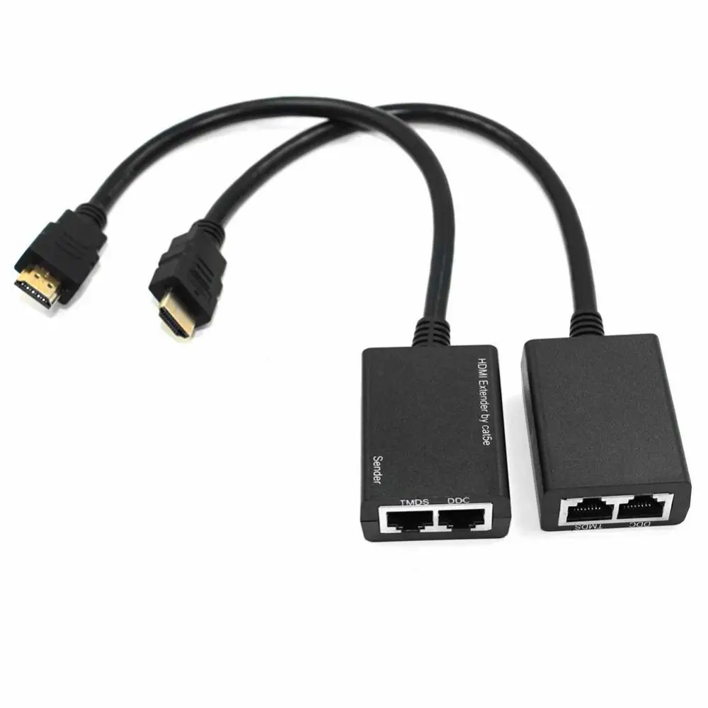 2 шт. HDMI-совместимый с 3D 1080P RJ45 Cat5e/6 LAN Ethernet Balun удлинитель Ретранслятор адаптер |