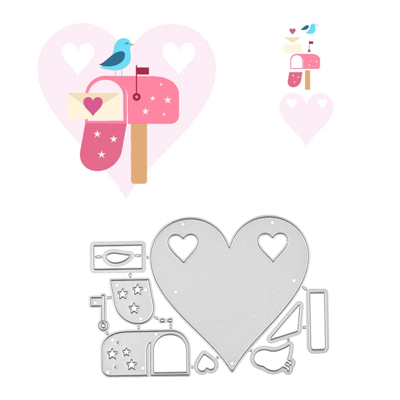 DiyArts почтовый ящик металлические режущие штампы Птица Любовь для ремесла карты