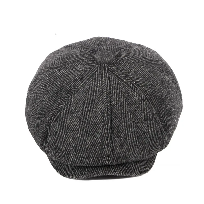 Зимняя кепка Фибоначчи для мужчин среднего возраста береты Ретро полушерстяная