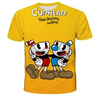 2021 summer children cuphead cartoon 3d print funny t shirt boys and girls comfortable short sleeve tops kids casual clothes