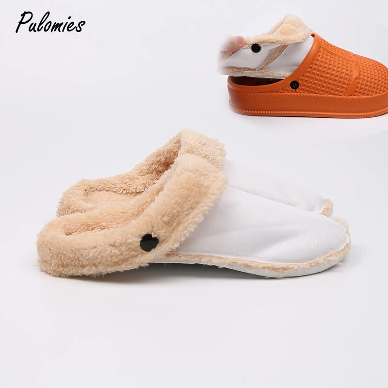 Clogs Diy Accessories Home Indoor Cotton Shoes Fur Lining Fo