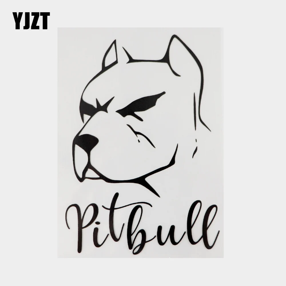 

YJZT 11CM×15.7CM Fashion Pitbull Animal Vinyl Car Window Sticker Decal Black/Silver 13F-0088