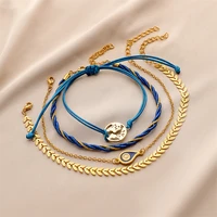 wesparking evil eye bohemian voyages map bracelet set for women emo jewelry 2022 trend fashion jewelry on hand free shipping