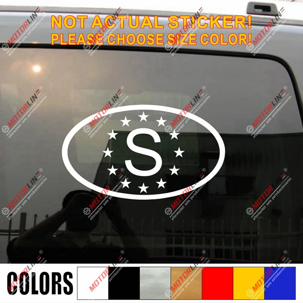S Швеция Овальный код страны Европейский союз флаг наклейка автомобиля винил