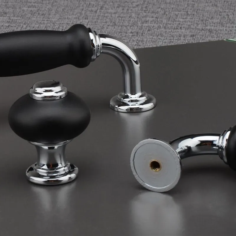 KK & FING Американский Черный твердый цинковый сплав дверные ручки шкафа ящика