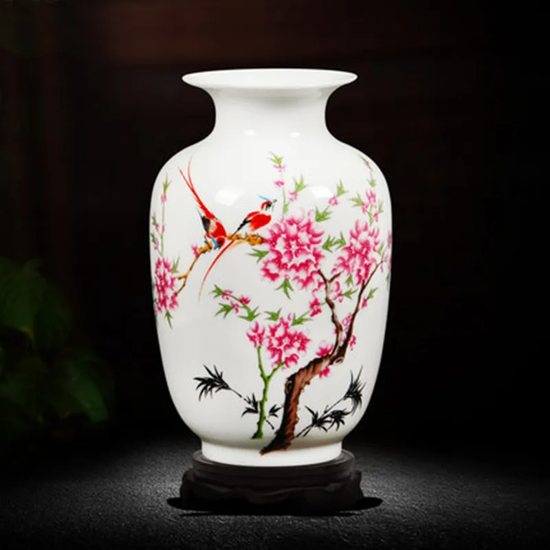 

Jingdezhen Ceramics Small Vases Home Decorations Ornaments Flower Dried Flowers Chinese Style Living Room TV Cabinet Craft M2827