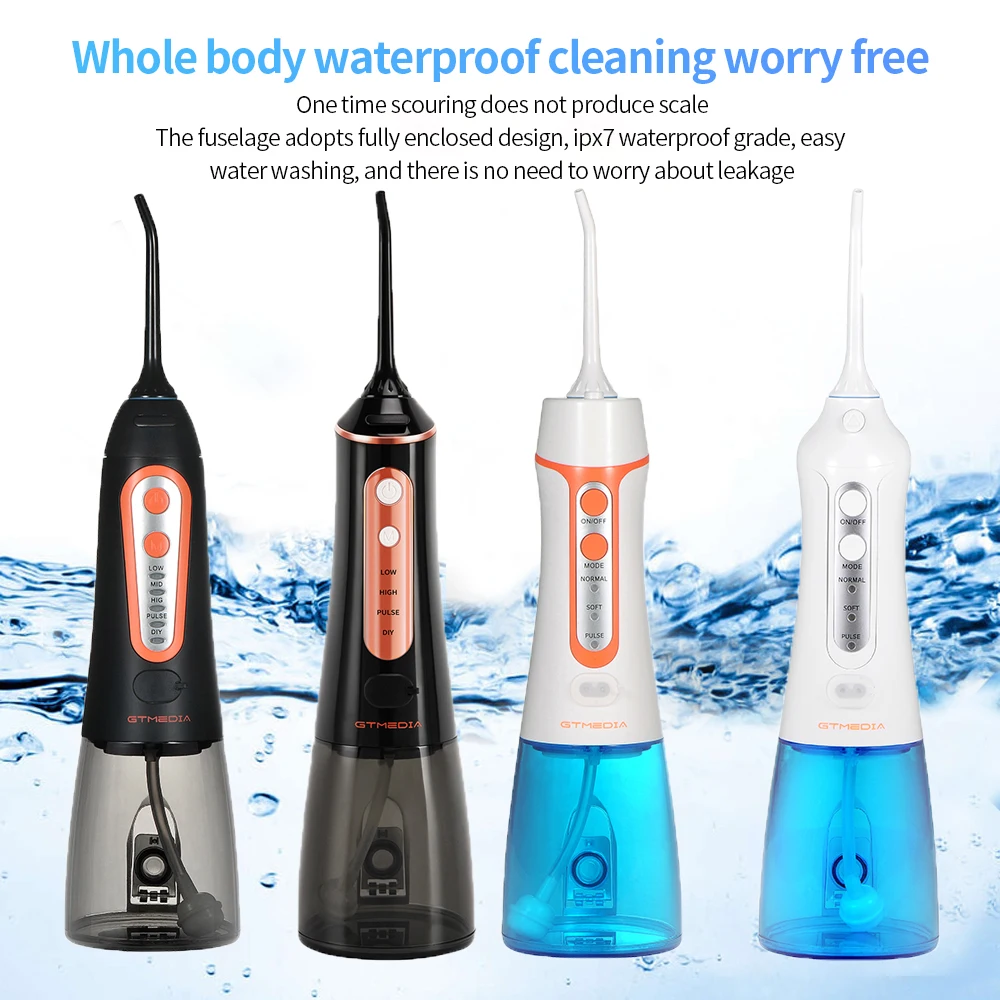 

Электрический ирригатор для полости рта, устройство для промывки зубов GTMEDIA 300 мл, Портативный Стоматологический Ирригатор для чистки зубов...