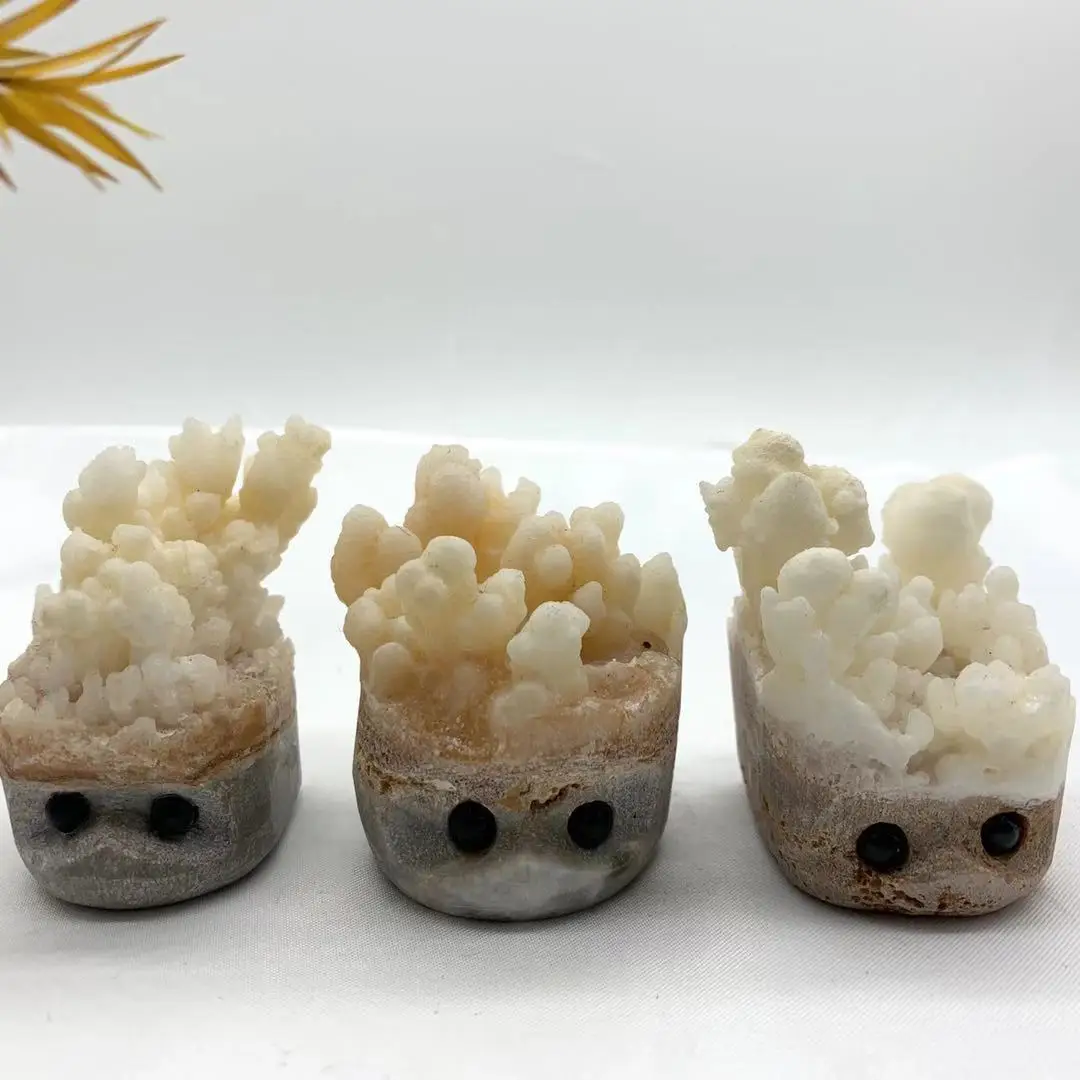

Natural Stalactite Cluster Quartz Hedgehog Ornaments Hand Carved Stones Purification Gifts Office Decoration Healing Stones