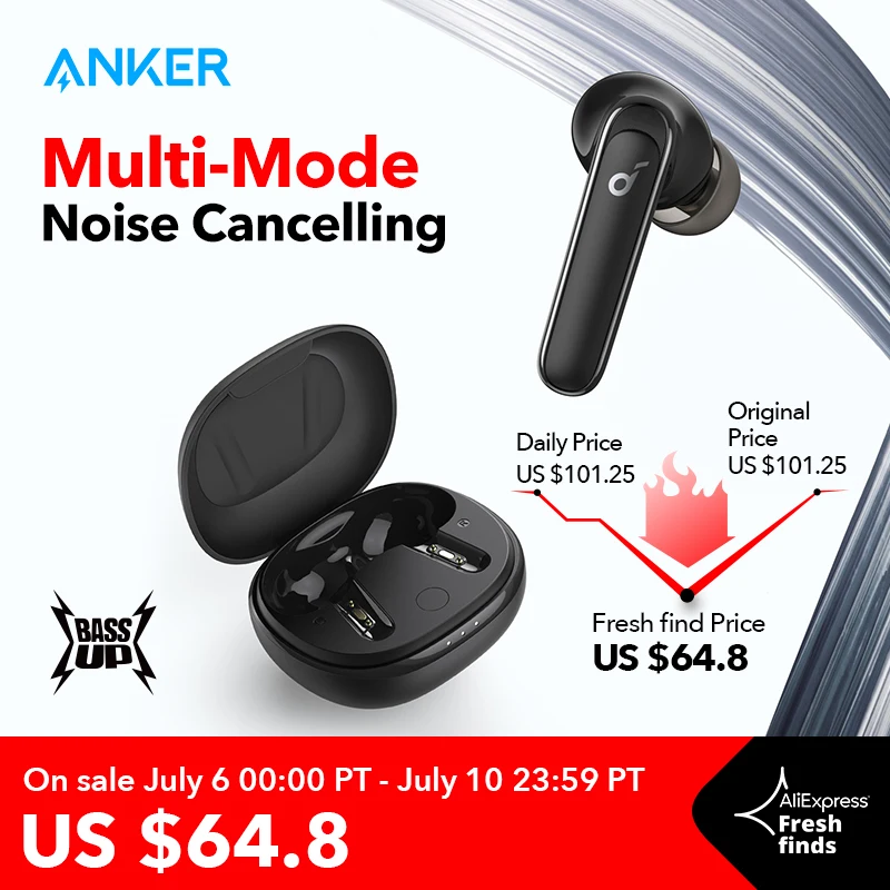  Soundcore Life P3 TWS от Anker, шумоподавляющие басы, 6 микросхем для четких звонков, шумоподавление в нескольких режимах 