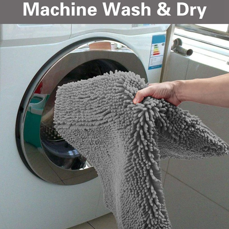 Набор ковриков для ванной из синели мягкий плюшевый нескользящий коврик душа +