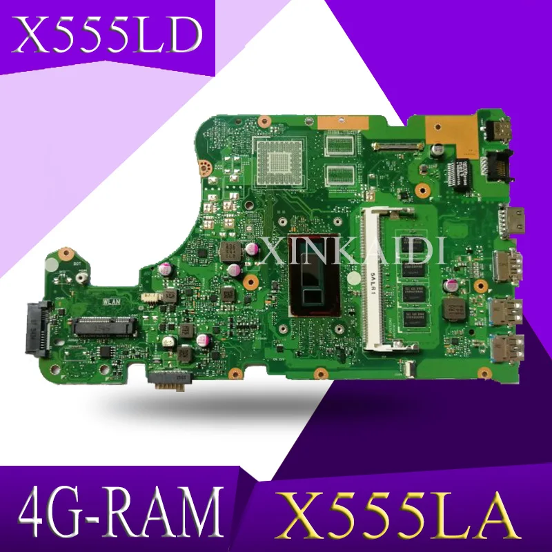 

XinKaidi X555LD материнская плата для ноутбука ASUS X555LA X555LD X555LF X555LJ X555L X555 тестовая оригинальная материнская плата 4GB-RAM I5-CPU