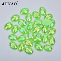 juano 810mm 1014mm 1318mm green ab oval rhinestones flatback acrylic crystal stones applique strass diamond decoration dress