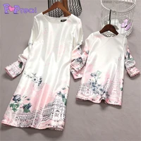 popreal%c2%a0fashion parent child outfit family matching outfits mom and daughter skirt mini mother dress flowers print