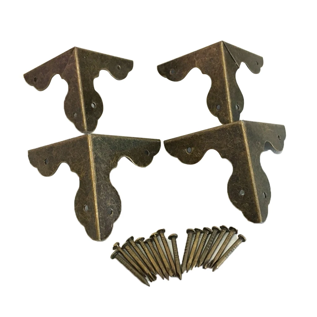 4 шт. винтажная латунная защита для краев деревянная коробка стола Кабинета