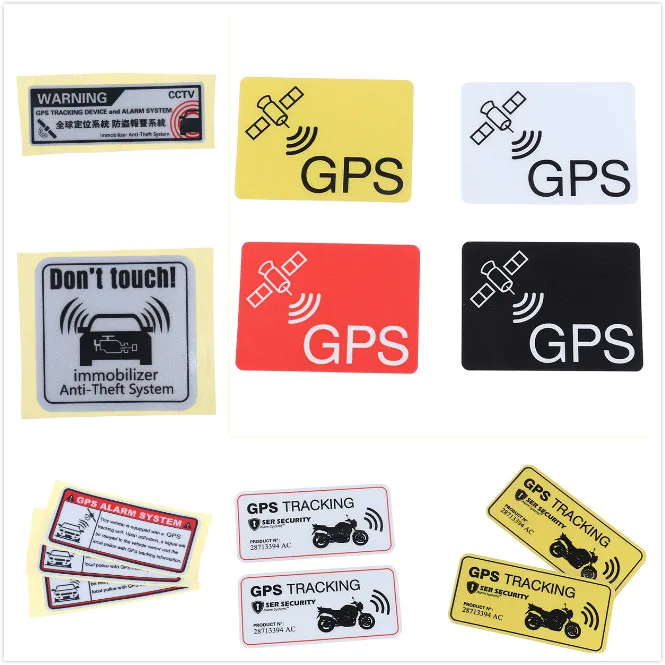 2/3pcs Warning Lable GPS TRACKING Alarm System Sticker Anti-Theft Sticker Reflective Vinyl Sticker For Car Motocrclye Bike
