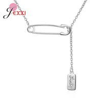 925 sterling silver simple lucky letter pendant necklaces simple gold color clavicle chain necklace for women jewelry gift