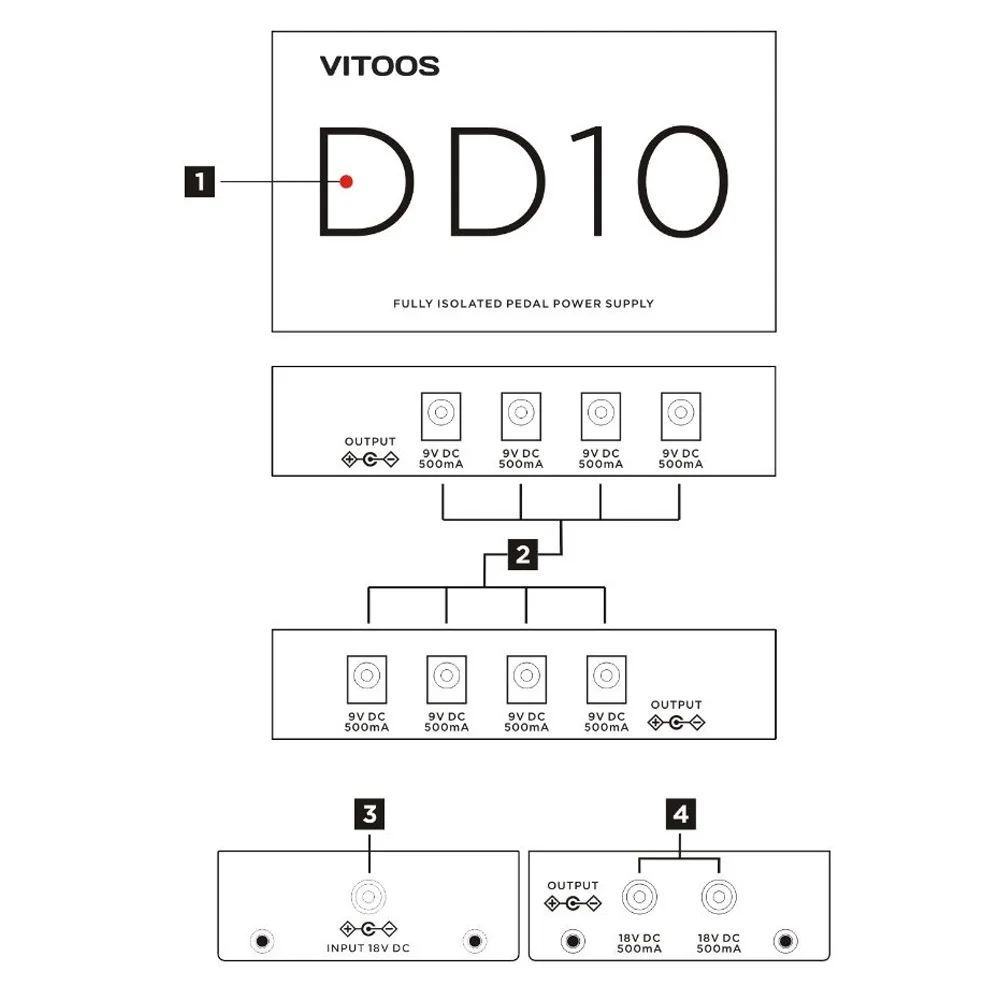 Набор кабелей DD10 педаль для создания эффектов источник питания фильтр пульсации